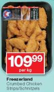 Freezerland Crumbed Chicken Strips/Schnitzels-Per Kg