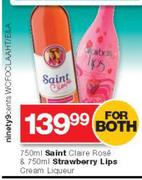 Saint Claire Rose 750ml & Strawberry Lips Cream Liqueur 750ml-For Both