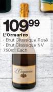 L'Ormarins Brut Classique Rose/Brut Classique NV 750ml-Each