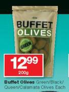 Buffet Olives Green/Black/Queen/Calamata Olives-200g Each