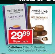 Caffeluxe Filter Coffee/Hot Chocolate Capsules-10 Per Pack