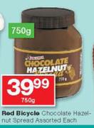Red Bicycle Chocolate Hazelnut Spread-750g Each