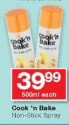 Cook 'n Bake Non Stick Spray-500ml Each