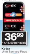 Kotex Ultra Sanitary Pads-14/ 16/ 20 Per Pack