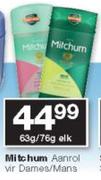 Mitchum Aanrol Vir Dames/ Mans-63g/ 76g Elk