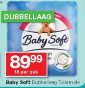 Baby Soft Dubbellaag Toiletrolle-18 Per Pak