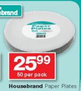 Housebrand Paper Plates-50 Per Pack