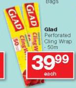 Glad Perforated Cling Wrap-50m Each
