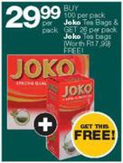 Joko Tea Bags 100 Per Pack With Free 26 Pack Joko Tea Bags