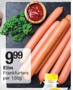 Elim Frankfurters-per 100 g