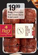 Frey Chocolate Hot Cross Buns-6 Per Pack