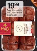  Frey Chocolate Hot Cross Buns-6 Per Pack