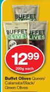 Buffet Olives Queen/ Calamata/ Black/ Green Olives-200g Each