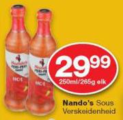 Nando's Sous Verskeidenheid-250ml/265g Elk