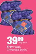 Frey Happy Chocloate Bunny-55g Each