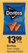 Doritos Corn Chips Assorted-150g Each