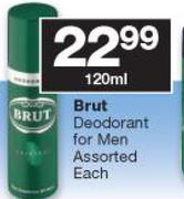 Brut Deodorant For Men Assorted-120ml Each