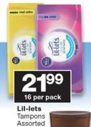 Lil-Lets Tampons Assorted-16 Per Pack
