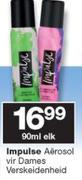 Impulse Aerosol Vir Dames Verskeidenheid-90ml Elk