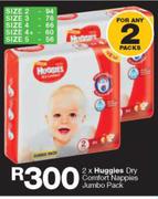 Huggies Dry Comfort Nappies Jumbo Pack-For 2 Packs