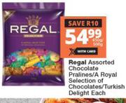 Regal Chocolate Pralines/A Royal Selection Of Chocolates/Turkish Delight-450g/500g Each