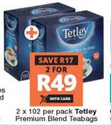 Tetley Premium Blend Teabags-2 x 102 Per Pack