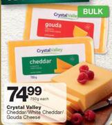 Crystal Valley Cheddar/White Cheddar/Gouda Cheese-750g Each