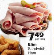 Elim Sandwich Ham-Per 100g
