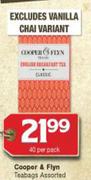 Cooper & Flyn Teabags Assorted-40 Per Pack