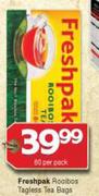Freshpak Rooibos Tagless Teabags-80 Per Pack