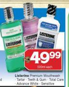 Listerine Premium Mouthwash Tartar/Teeth & Gum/Total Care/Advance White/Sensitive-500ml Each