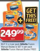 Gillette Fusion Manual Blades-2 x 4 Per Pack Get Free Gillette Fusion Manual Blades-4 Per Pack