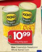 Koo Creamstyle Sweetcorn/Whole Kernal Corn-410g/415g Each