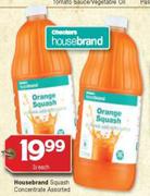 Housebrand Squash Concentrate Assorted-2Ltr Each