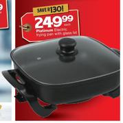 Platinum Electric Frying Pan With Glass Lid-Each