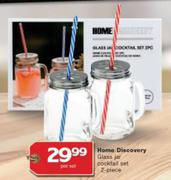 Home Discovery 2 Piece Glass Jar Cocktail Set-Per Set
