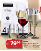 Leona Glass Range Flute Red Wine & White Wine-4 Per Pack