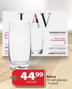 Adora Hi-Ball Glasses-6 Per Pack