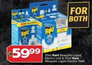 Raid Mosquito Liquid Electric Unit-33ml & Raid Mosquito Liquid Electric Refill-33ml-Both For