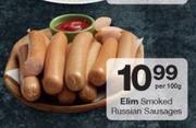 Elim Smoked Russian Sausages-Per 100g 