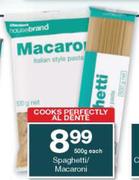 Housebrand Spaghetti/ Macaroni-500g Each