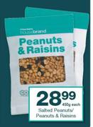 Housebrand Salted Peanuts/ Peanuts & Raisins-450g Each