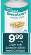 Housebrand Sweetcorn/Whole Kemel Corn-410g Each