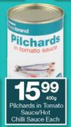 Housebrand Pilchards In Tomato Sauce/Hot Chilli Sauce-400g Each