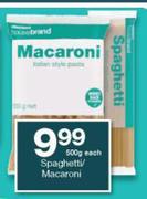 Housebrand Spaghetti/Macaroni-500g Each