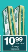 Housebrand Sponge Scourers-4 Per Pack