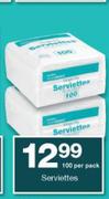 Housebrand Serviettes-100 Per Pack