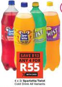 Sparletta/Twist Cold Drink (All Variants)-For Any 4 x 2Ltr