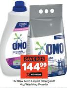 Omo Auto Liquid Detergent 3Ltr /Washing Powder 4Kg-Each