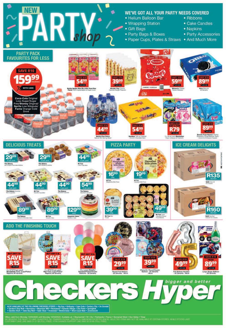 Checkers Hyper Western Cape : Party Shop (13 March - 10 April 2023) — m ...